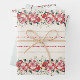 Feuille De Papier Cadeau tapisserie traditionnelle feuillage de Noël