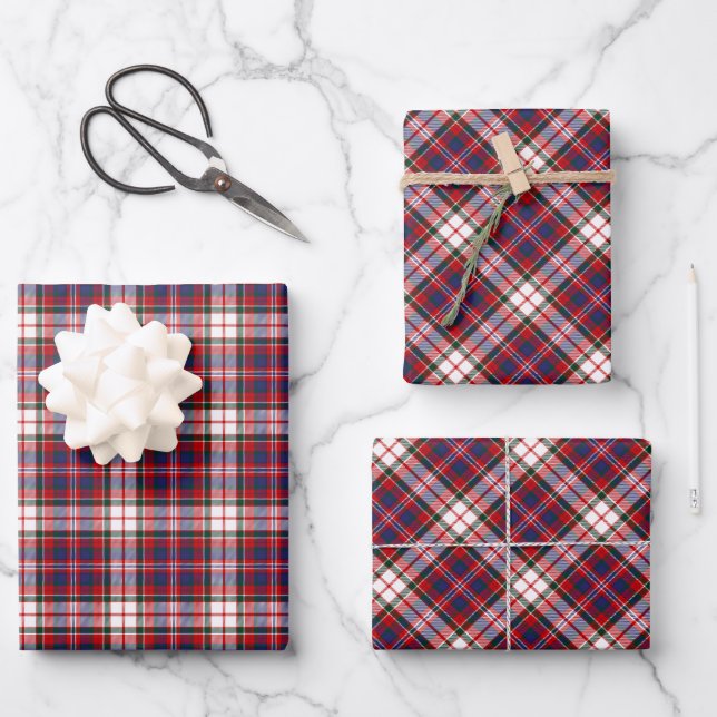 Feuille De Papier Cadeau Tartan de la robe du clan MacFarlane (Recto)