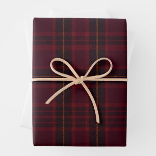 Feuille De Papier Cadeau Tartan élégant de Bourgogne
