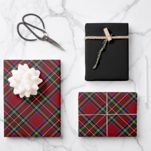 Feuille De Papier Cadeau Tartan rouge de vacances classique