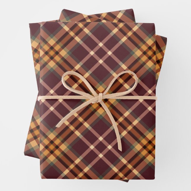 Feuille De Papier Cadeau Tartan Terre Plaids (En situation)