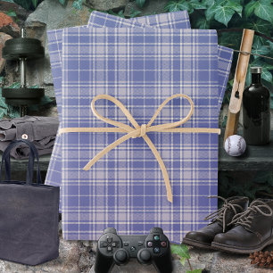 Feuille De Papier Cadeau Tartan - Violet foncé - Mauve-Ciment blanc