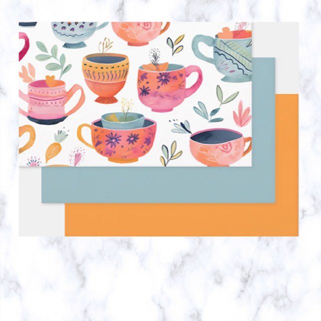 Feuille De Papier Cadeau Tasses à thé (Créateur téléchargé)
