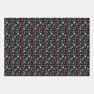 Feuille De Papier Cadeau Tatouages de la vieille école