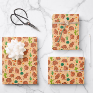 Feuille De Papier Cadeau Tatouillons mignons Motif de cactus du désert