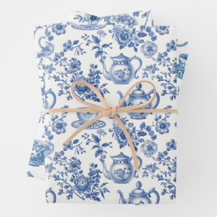 Feuille De Papier Cadeau Tea Chinoiserie French Toile Du Jouy Motif