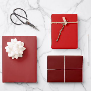 Feuille De Papier Cadeau Teintes Auburn Rouge Boston Uni 3 Tons