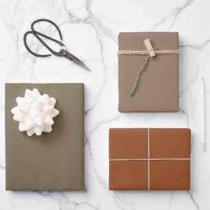 Feuille De Papier Cadeau Teintes brunes Hawaïennes en bois clair 3 Tons