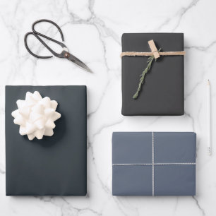 Feuille De Papier Cadeau Teintes Gris Métal Nuancé 3 Tons