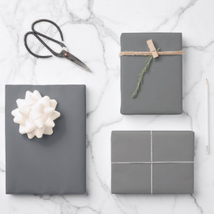 Feuille De Papier Cadeau Teintes grises Nickel argent vieilli Nevada simple