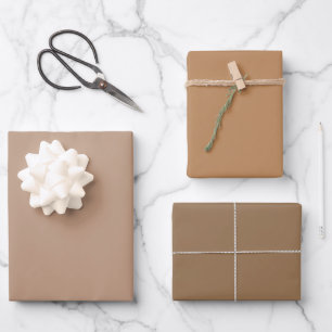 Feuille De Papier Cadeau Teintes Marron Taupe Brun Clair 3 Tons