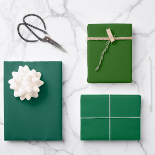 Feuille De Papier Cadeau Teintes vert cadmium de Sacramento uni 3 tons
