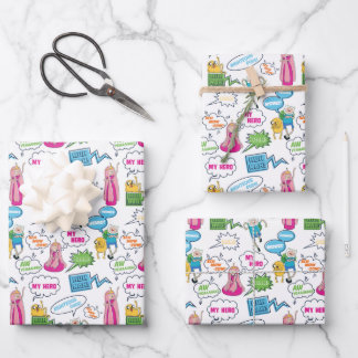 Feuille De Papier Cadeau Temps d'aventure | Motif d'appel de caractères