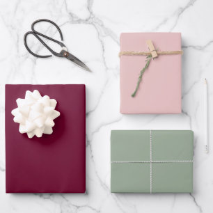 Feuille De Papier Cadeau Tendance Couleur Bourgogne rose Sage