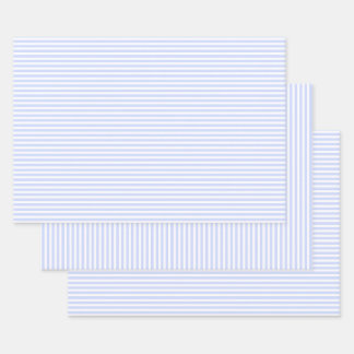Feuille De Papier Cadeau Tender Baby Blue Pale Sky Blue and White Stripe