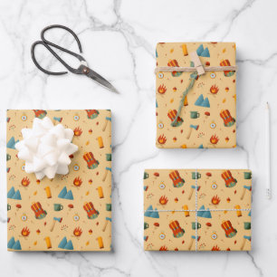 Feuille De Papier Cadeau Tente de randonnée modèle de camping Bushcraft 4