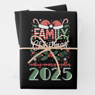 Feuille De Papier Cadeau Tenue de Noël assortie pour Noël en famille 2025 