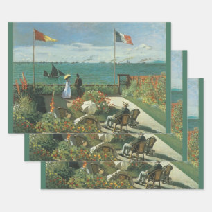Feuille De Papier Cadeau Terrasse en bord de mer à Claude Monet