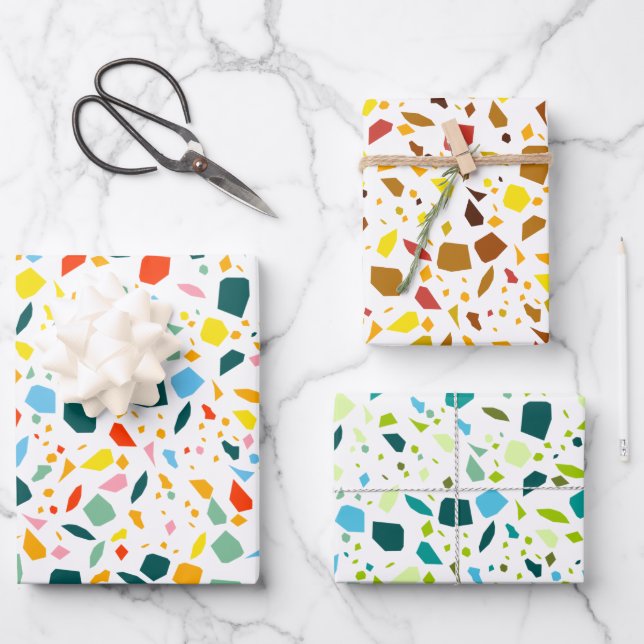 Feuille De Papier Cadeau Terrazzo (Recto)