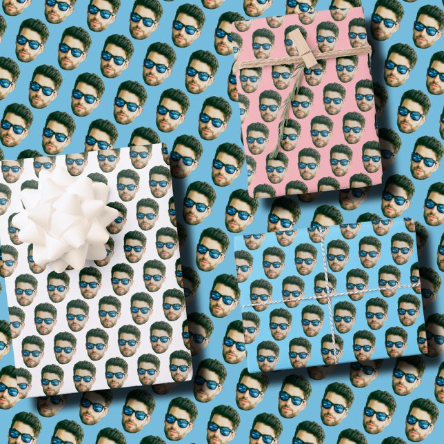 Feuille De Papier Cadeau Tête de visage personnalisée Mariage Bridal Shower (Créateur téléchargé)