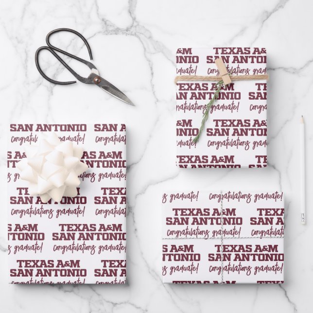 Feuille De Papier Cadeau Texas A&M San Antonio (Recto)
