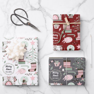 Feuille De Papier Cadeau Texte personnalisé Motif de Noël