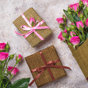 Feuille De Papier Cadeau Texture de Burlap réaliste simple brun clair rusti