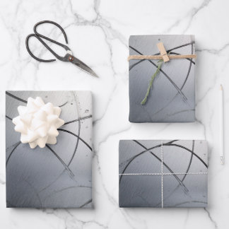 Feuille De Papier Cadeau Texture métallique brossée industrielle avec des r