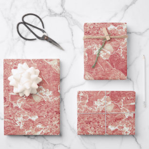 Feuille De Papier Cadeau Texture rose en marbre d'or