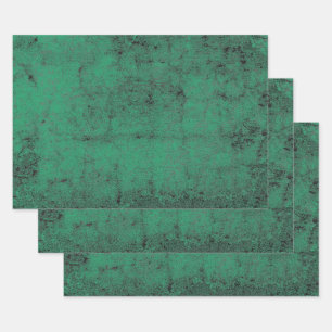 Feuille De Papier Cadeau Texture Vintage vert Grunge noir Découpage