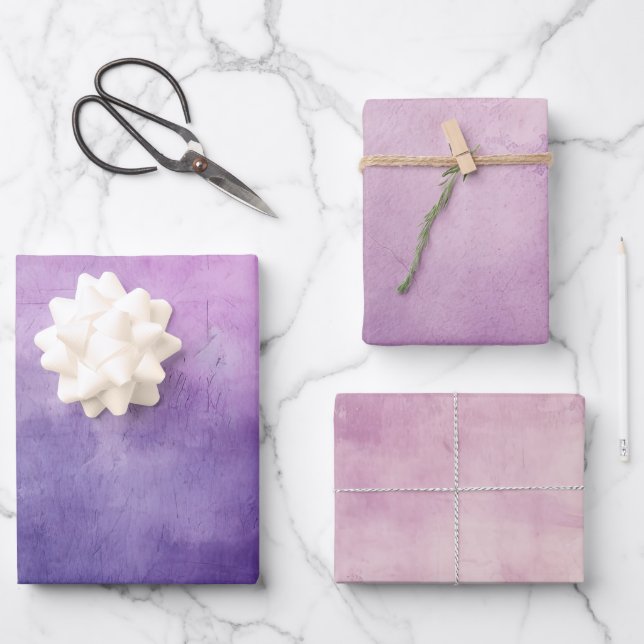 Feuille De Papier Cadeau Texture violet rose (Recto)