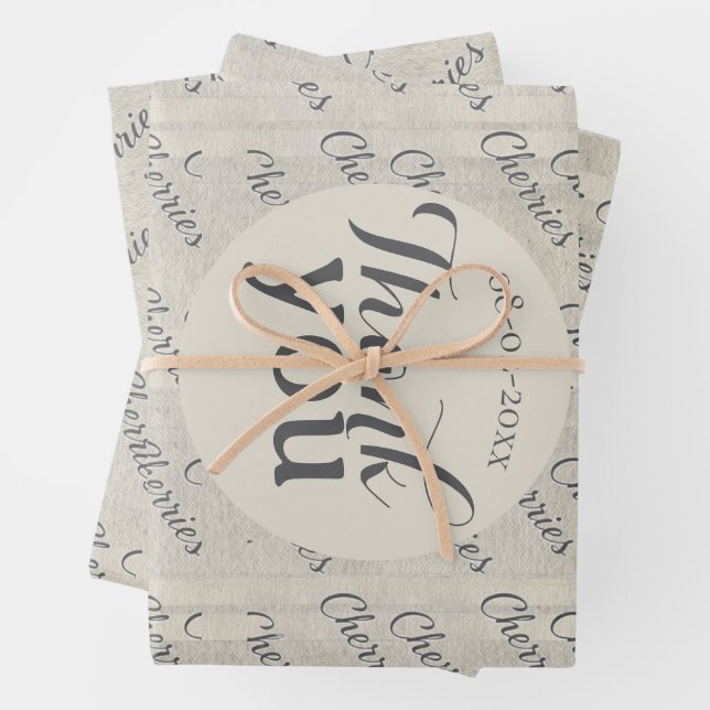 Feuille De Papier Cadeau Thank you modern script text texture background (En situation)