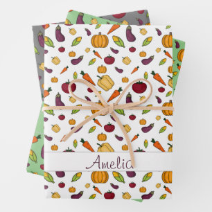 Feuille De Papier Cadeau Thanksgiving Autumn Nom du motif végétal