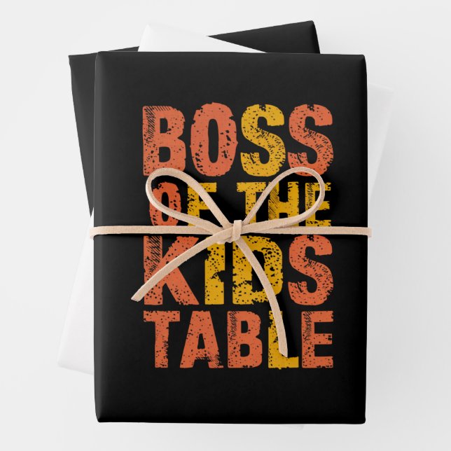 Feuille De Papier Cadeau Thanksgiving Boss Of The Kids Table Turquie Day (En situation)