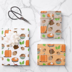 Feuille De Papier Cadeau Thanksgiving Fall Citrouille