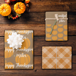 Feuille De Papier Cadeau Thanksgiving Thanksgiving ThankPlaids Nom personna