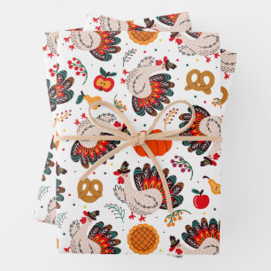 Feuille De Papier Cadeau Thanksgiving Turquie, récolte et traitements