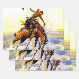 Feuille De Papier Cadeau « The Bucker » Art occidental par Charles M Russel