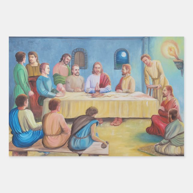 Feuille De Papier Cadeau The Last Supper: Jesus and the Disciples (Devant)