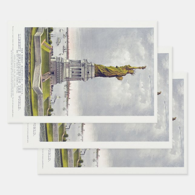 Feuille De Papier Cadeau The Statue of Liberty, The Great Bartholdi Statue (Lot)