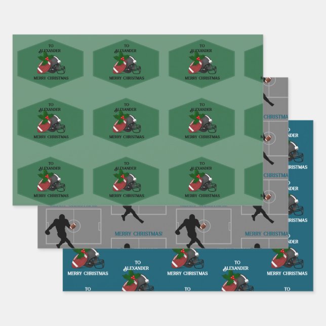 Feuille De Papier Cadeau Thème de football Noël Enveloppement cadeau de Noë (Lot)