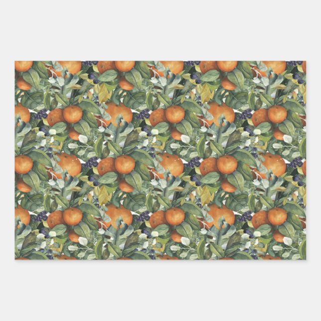 Feuille De Papier Cadeau Thème de la récolte d'automne (Devant)
