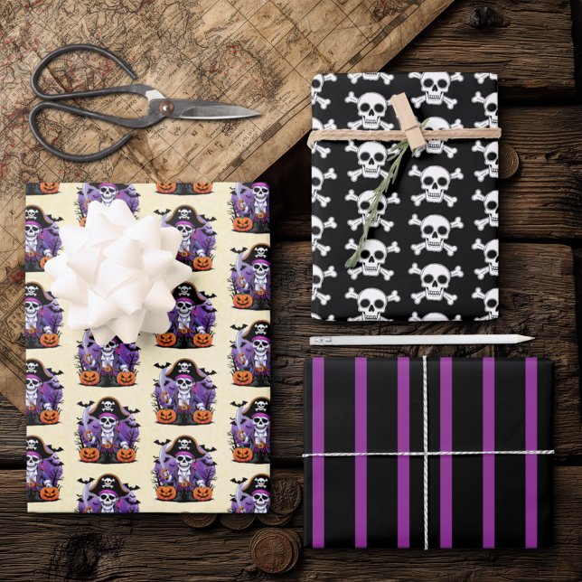 Feuille De Papier Cadeau Thème Pirate Halloween  (Créateur téléchargé)