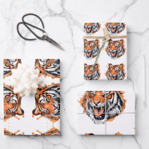 Feuille De Papier Cadeau Tiger Portrait