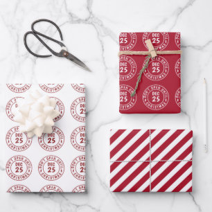 Feuille De Papier Cadeau Timbre Moderne NE PAS OUVRIR AVANT NOËL