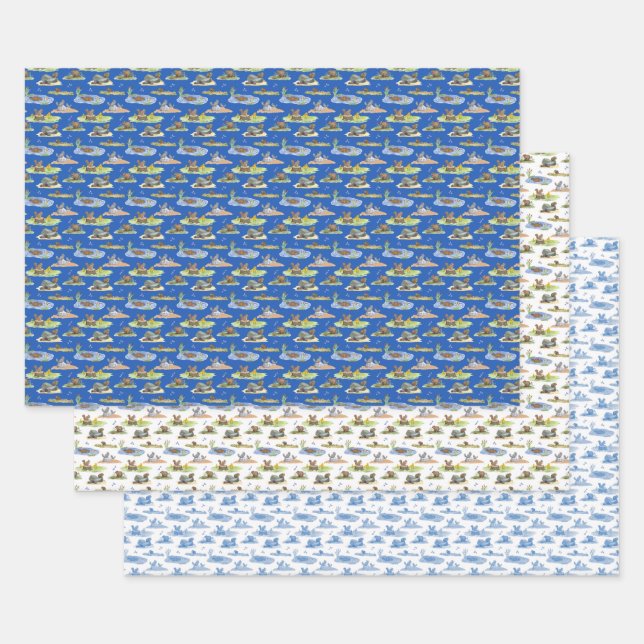 Feuille De Papier Cadeau Toile de rongeur (Lot)