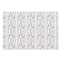 Toile florale élégante noir et blanc