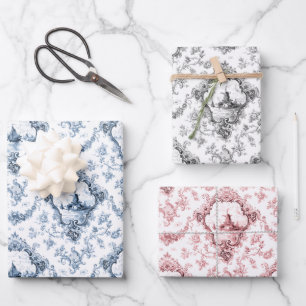 Feuille De Papier Cadeau Toile Vintage gravée avec moulin à vent et bateaux