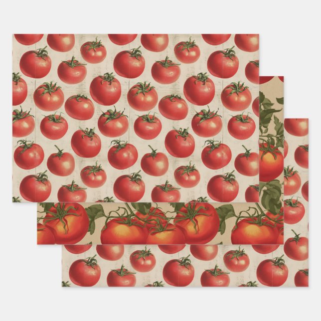 Feuille De Papier Cadeau Tomate (Lot)
