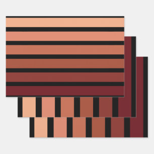 Feuille De Papier Cadeau Tons Rouges Sur Noir